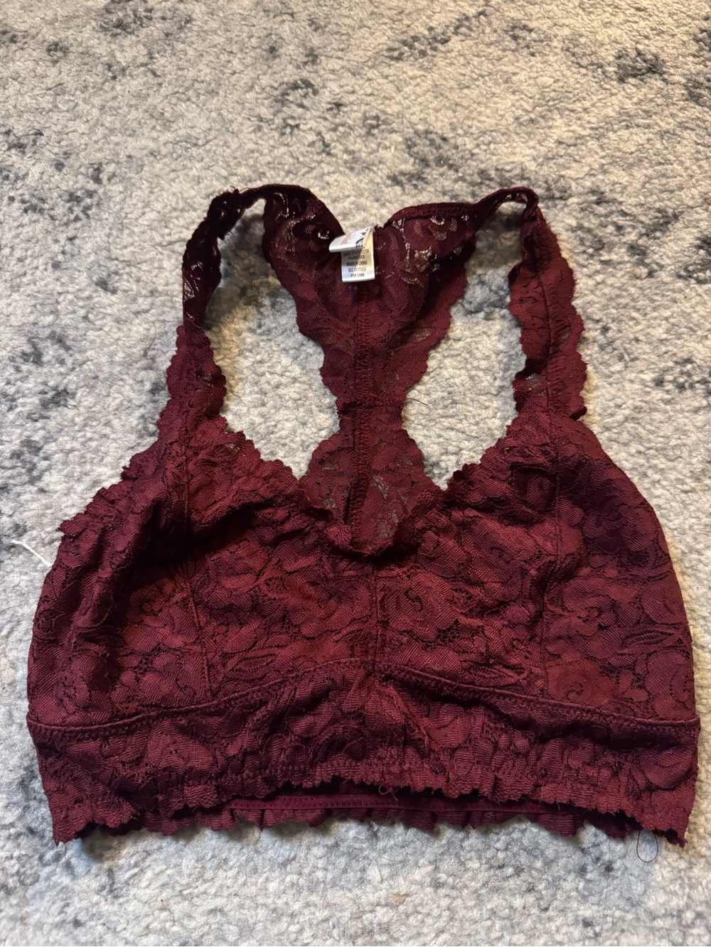 Wishlist Wine Lace Racerback Bralette